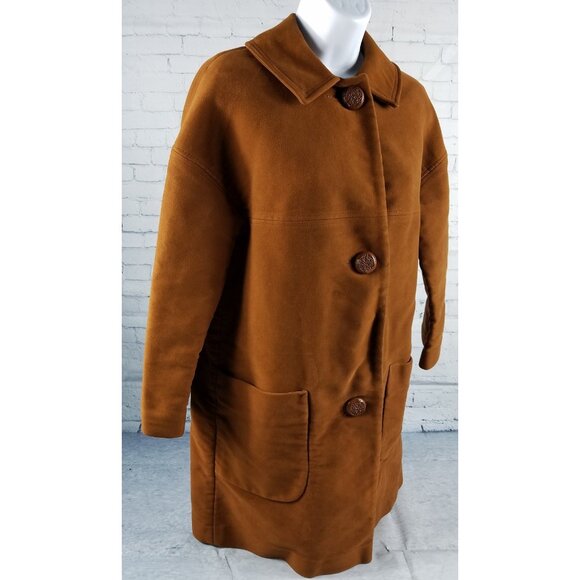 Betty Rose Montoro Suede Large L Soft Deep Harvest Orange Brown Coat Vintage - Picture 3 of 12